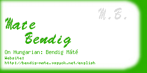 mate bendig business card